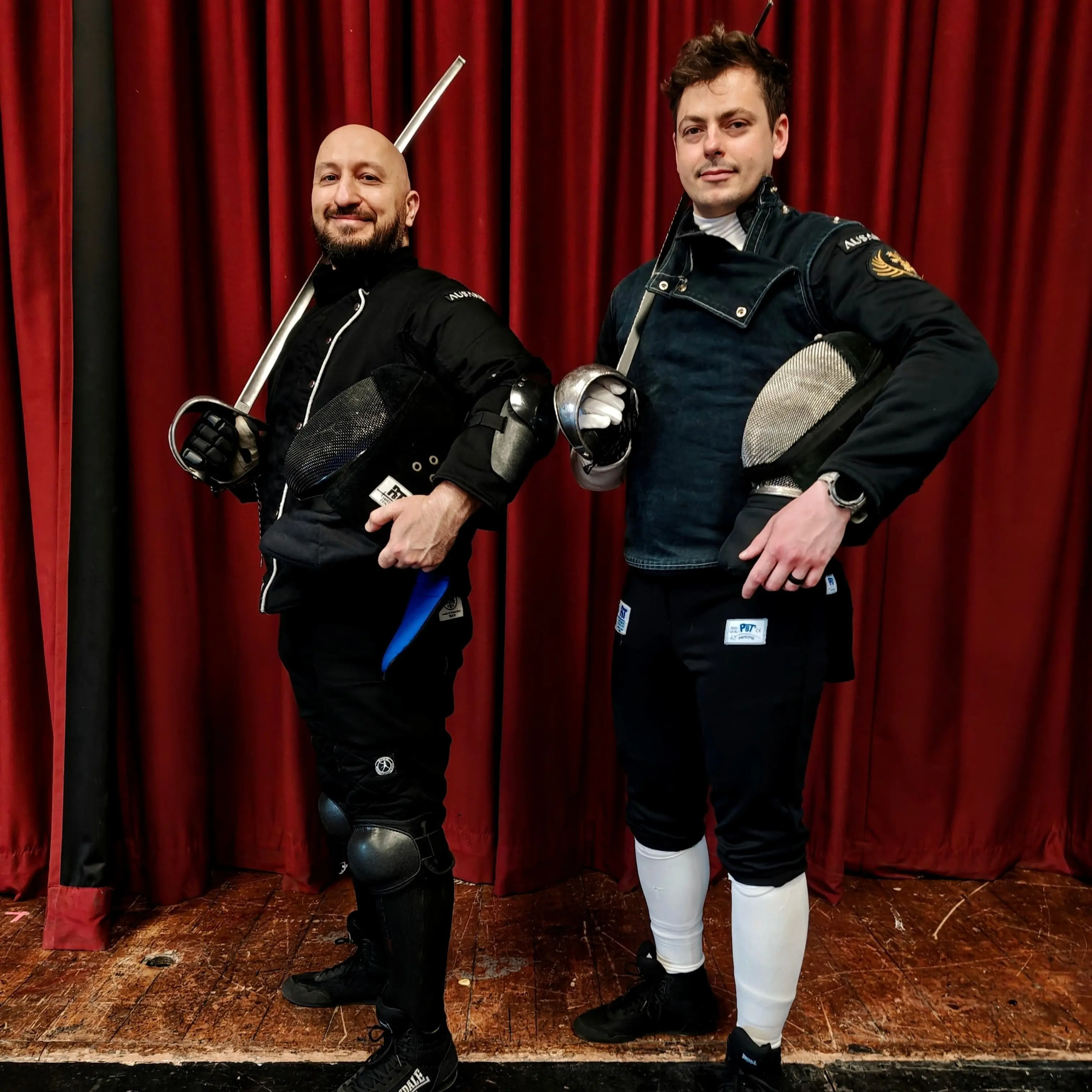 Olgun Tiltay learning Military Sabre duelling from Pedro San Miguel  HEMA instructor in Ausardia